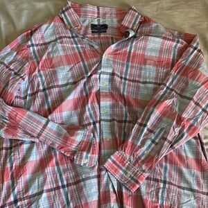 Vineyard Vines Red and Blue Plaid Casual Shirt